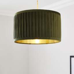 Sawyer Pleated Velvet Drum Lamp Shade - thumbnail 1