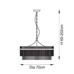 Vogue Langdon Grand Art Deco 7 Light Adjustable Chandelier - thumbnail 6