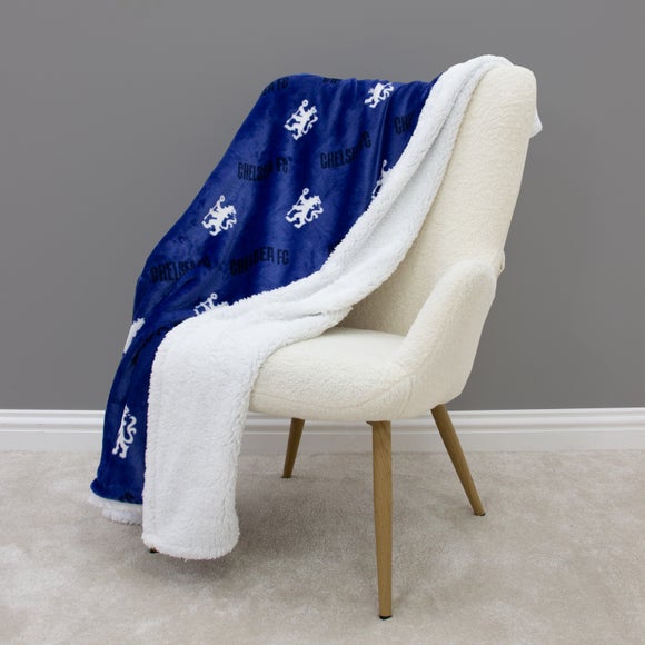 Chelsea Goal Sherpa Fleece Blanket 100cm x 150cm - image 1