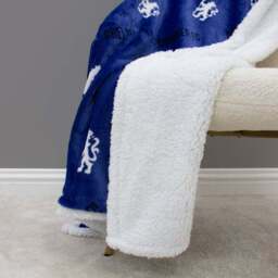 Chelsea Goal Sherpa Fleece Blanket 100cm x 150cm - thumbnail 3