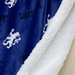 Chelsea Goal Sherpa Fleece Blanket 100cm x 150cm - thumbnail 2