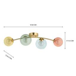 Eliza 4 Light Semi Flush Ceiling Light - thumbnail 5