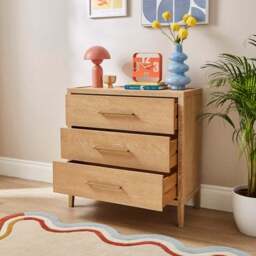 Holden 3 Drawer Chest, Oak - thumbnail 2