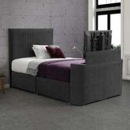 Sweet Dreams Gaia Vertical Pleated Side Lift Ottoman TV Bed - thumbnail 1