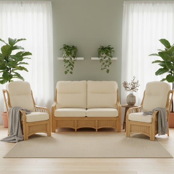 Desser Vale Rattan 3 Seater Sofa & 2 Chairs Set - image 1