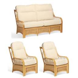 Desser Vale Rattan 3 Seater Sofa & 2 Chairs Set - thumbnail 2