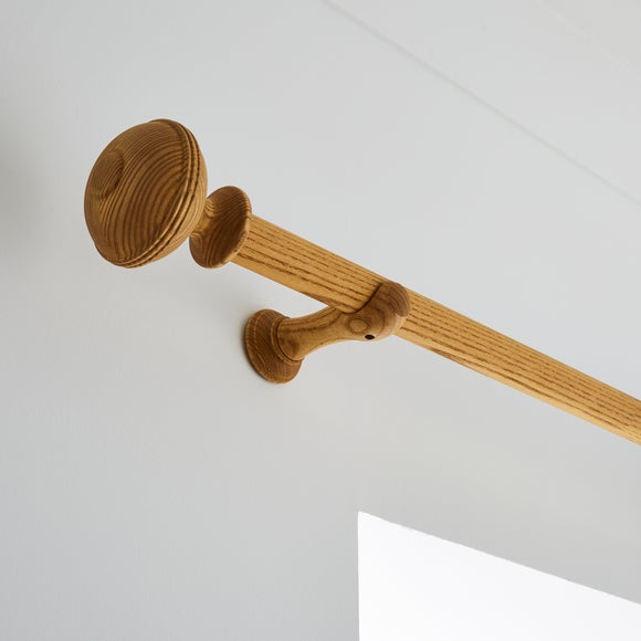 Oval Ribbed Wood Curtain Pole - image 1