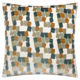 Furn. Metro Blocks Velvet Square Cushion - thumbnail 1