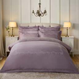 Dorma Camerelle Embroidery 100% Cotton Sateen Duvet Cover & Pillowcase Set - thumbnail 1