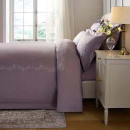 Dorma Camerelle Embroidery 100% Cotton Sateen Duvet Cover & Pillowcase Set - thumbnail 4