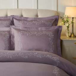 Dorma Camerelle Embroidery 100% Cotton Sateen Duvet Cover & Pillowcase Set - thumbnail 2