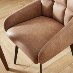 Jase Swivel Dining Chair, Faux Leather - thumbnail 4
