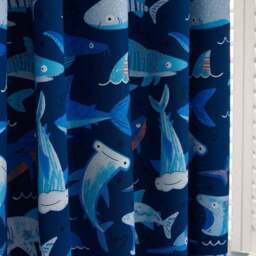 Catherine Lansfield Jawsome Shark Blackout Eyelet Curtains - thumbnail 3
