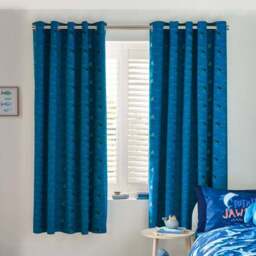 Catherine Lansfield Jawsome Shark Blackout Eyelet Curtains - thumbnail 5