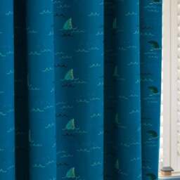 Catherine Lansfield Jawsome Shark Blackout Eyelet Curtains - thumbnail 4