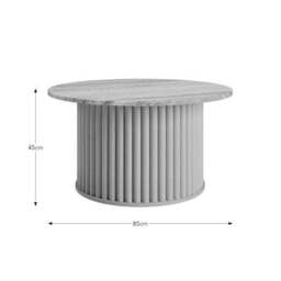 Lucin Travertine Effect Round Coffee Table - thumbnail 4