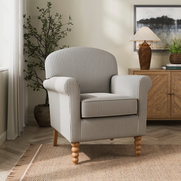Enya Tiny Stripe Scroll Armchair - image 1