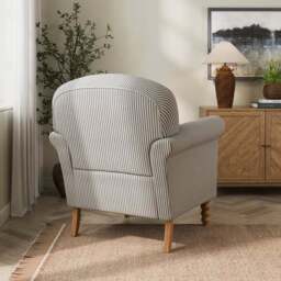 Enya Tiny Stripe Scroll Armchair - thumbnail 2