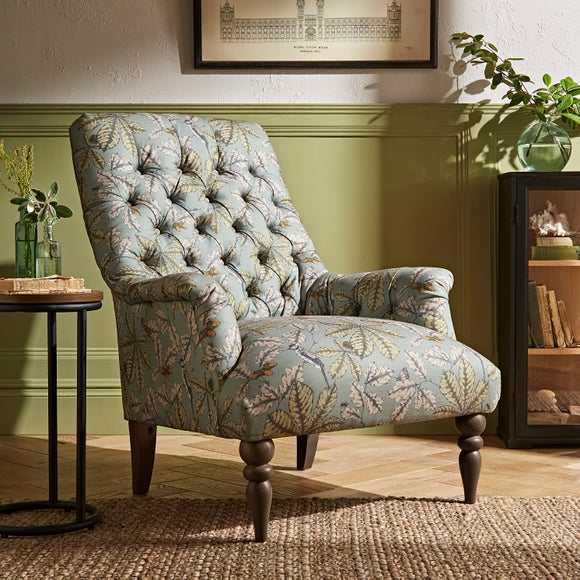 Bibury Arboretum Print Button Back Chair by Dunelm