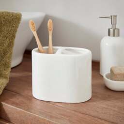 Reactive Glaze Double Toothbrush Holder