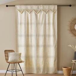 Macrame Border Hidden Tab Top Voile Panel - thumbnail 3