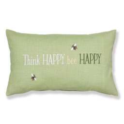 Think Happy Bee Happy Green Cushion - thumbnail 2