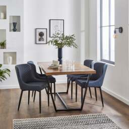 Set of 2 Montreal Dining Chairs, Faux Leather - thumbnail 1