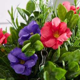 Artificial Petunia Plant in Hanging Basket - thumbnail 2