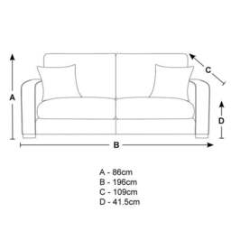 Carson Deep Sit Vivalife Stain-Resistant Fabric 3 Seater Sofa - thumbnail 6