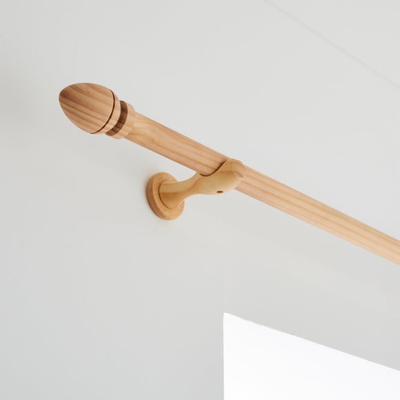 Oregon Fixed Wooden Curtain Pole with Rings - image 1