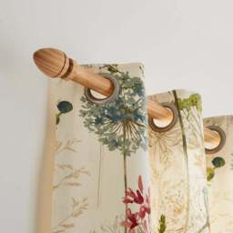 Oregon Fixed Wooden Curtain Pole with Rings - thumbnail 2