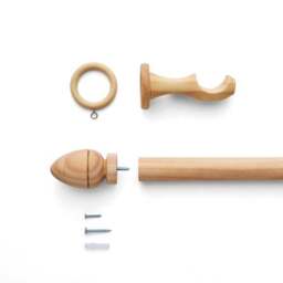 Oregon Fixed Wooden Curtain Pole with Rings - thumbnail 3