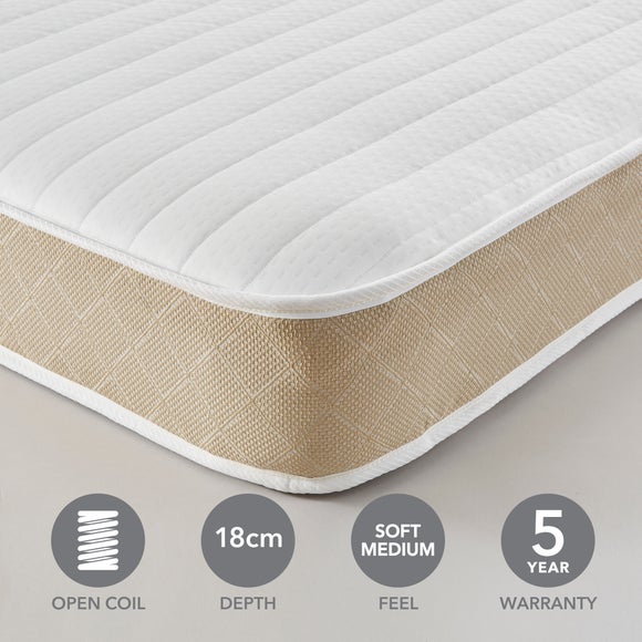 Return - Dunelm Rolled Open Coil Mattress, Small Single
