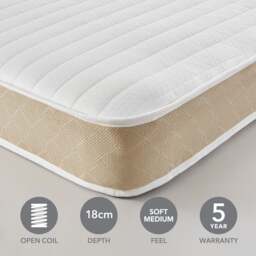 Return - Dunelm Rolled Open Coil Mattress, Small Single - thumbnail 1