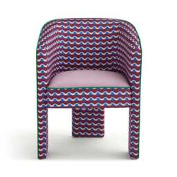 Sophie Robinson Dining Chair, Amaranth Wiggle Dot Fabric - thumbnail 6