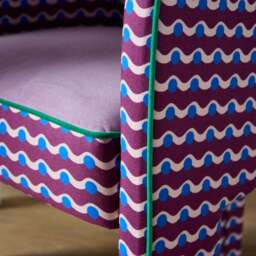Sophie Robinson Dining Chair, Amaranth Wiggle Dot Fabric - thumbnail 4