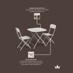Venice Square 2 Seater Bistro Set - thumbnail 3