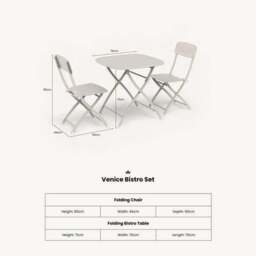 Venice Square 2 Seater Bistro Set - thumbnail 5