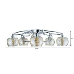 Seychelles 5 Light Flush Ceiling Light - thumbnail 6