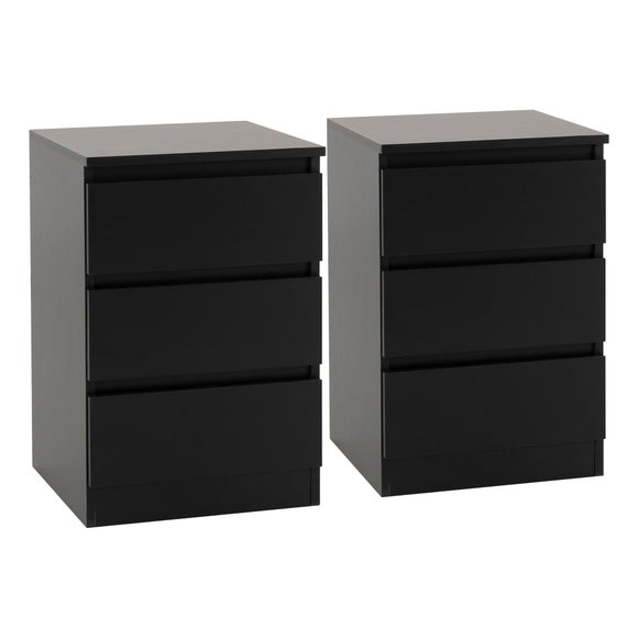 Set of 2 Walker 3 Drawer Bedside Tables - image 1
