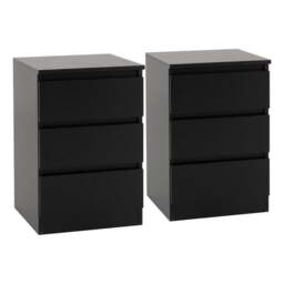 Set of 2 Walker 3 Drawer Bedside Tables - thumbnail 1