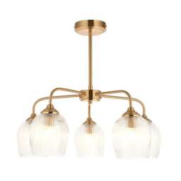 Vogue Leroy 5 Light Ribbed Pendant Light - thumbnail 5