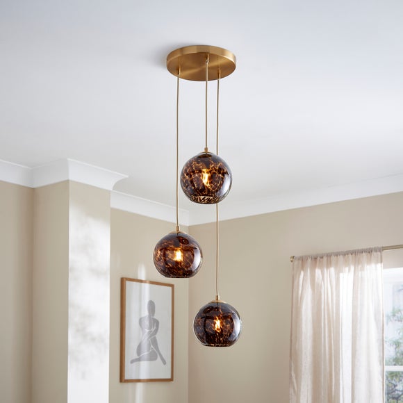 Kira 3 Light Tortoiseshell Cluster Ceiling Light - image 1