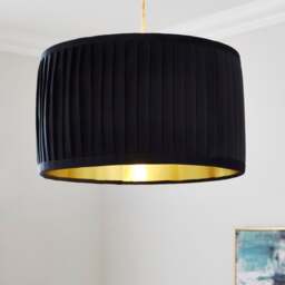 Sawyer Pleated Velvet Drum Lamp Shade - thumbnail 1