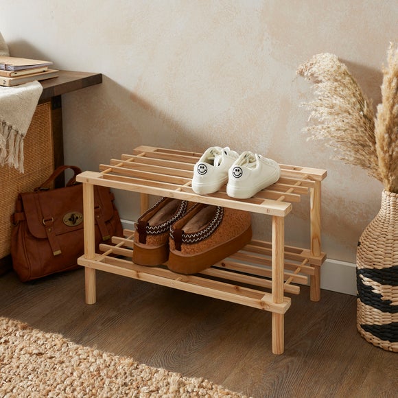Tier Wooden Shoe Rack by Dunelm