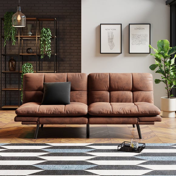 Harrison Quilted Faux Leather Clic Clac Sofa Bed - image 1