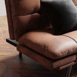 Harrison Quilted Faux Leather Clic Clac Sofa Bed - thumbnail 4