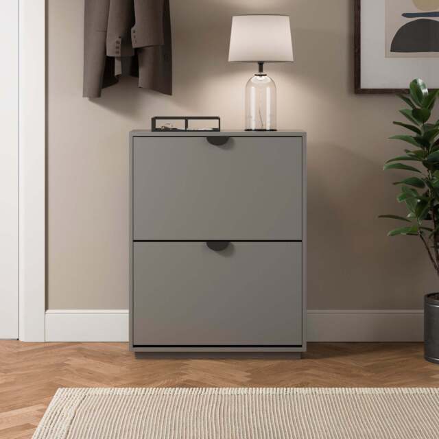 Corbett 2 Door Shoe Storage Cabinet Steeple Grey