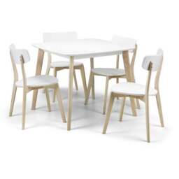 Casa 4 Seater Square Dining Table with 4 Chairs, White - thumbnail 6