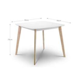 Casa 4 Seater Square Dining Table with 4 Chairs, White - thumbnail 5